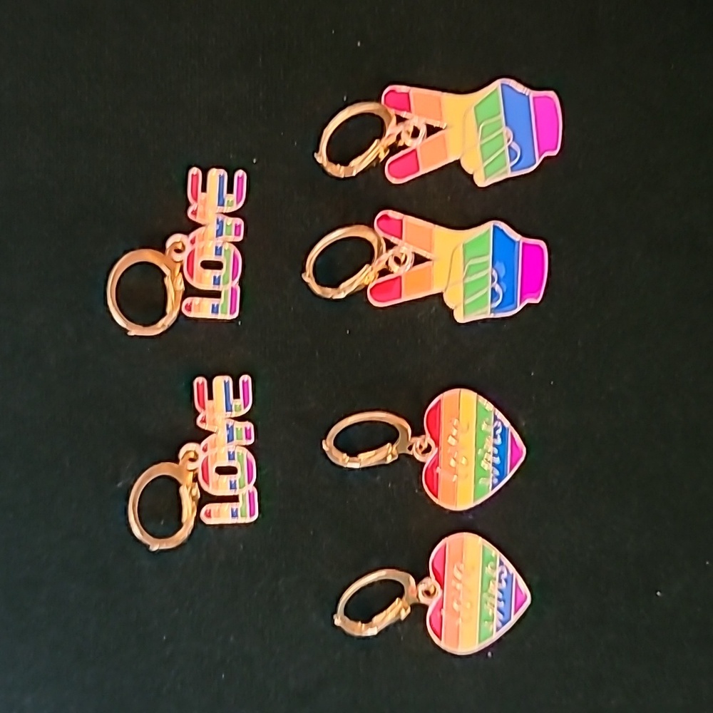 3 pairs of Pride earrings NWOT
